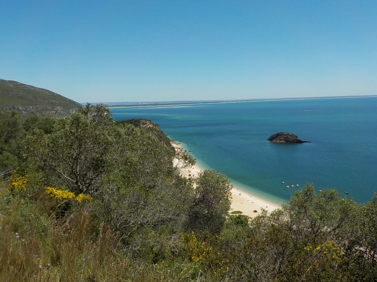 Praia do Creiro on a sunny day from above.