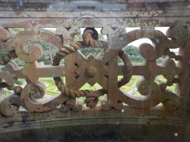 A stone "rope" on a balcony at Dunrobin castle.